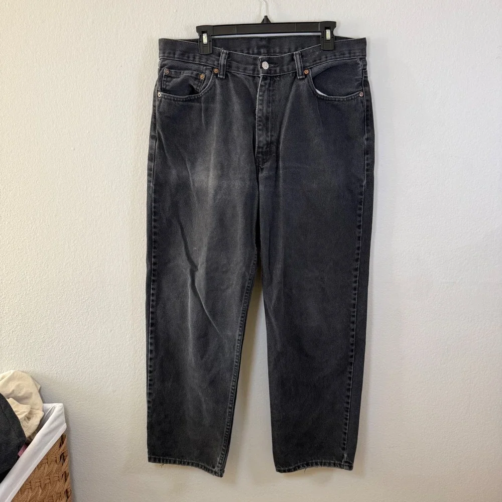Levi's 550 Jeans Mens‎ Black Wash Relaxed Fit Denim Pants 36x32